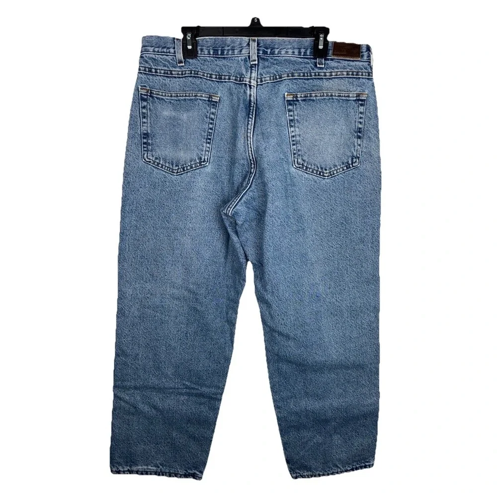 L.L.Bean Double L Men's Blue Denim Lined Jeans Natural Fit Straight Light Wash